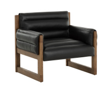Sunpan 111964 - Ferguson Lounge Chair - Vintage Black Night Leather